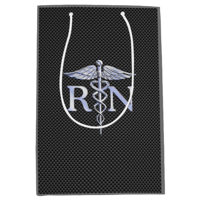 Racy Registered Nurse RN Silver Caduceus Snakes (Framsidan)