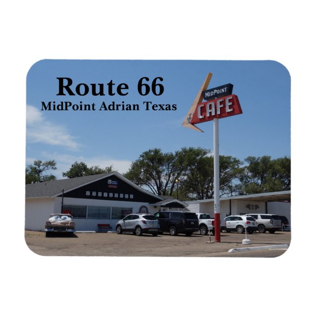 Rad 66 Amerikas Main St. Adrian Texas MidPoint Magnet (Horisontell)