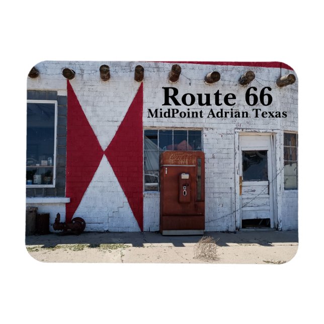 Rad 66 Amerikas Main St. Adrian Texas MidPoint Magnet (Horisontell)