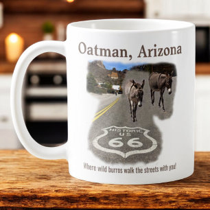 Rad 66 Oatman Arizona Burros på gatan Kaffemugg