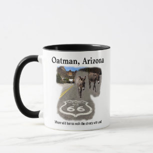 Rad 66 Oatman Arizona Burros på gatan Mugg