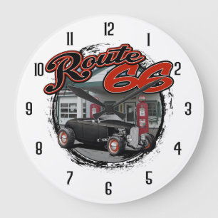 Rad 66 Station Hot rod Stor Klocka
