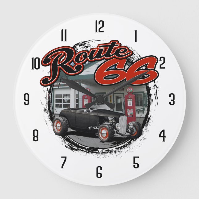 Rad 66 Station Hot rod Stor Klocka (Framsida)