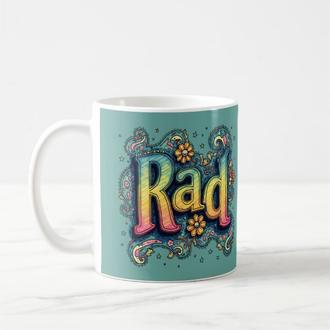 Rad 70s Groovy Psychedelic Aesthetic Kaffemugg (Vänster)