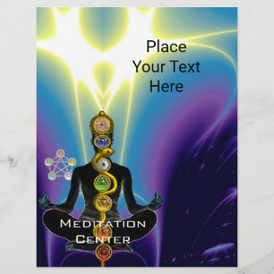 RAD ASCLEPIUS,7 CHAKRAS YOGA LOTUS POSE Blue Reklamblad
