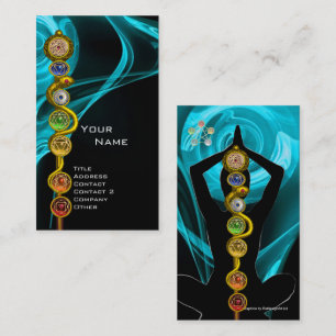 RAD ASCLEPIUS,7 CHAKRAS YOGA LOTUS POSE Blue Visitkort