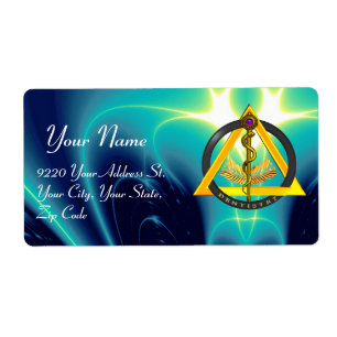 RAD ASCLEPIUS DENTIST TANDVÅRD SYMBOL Blue Fraktsedel