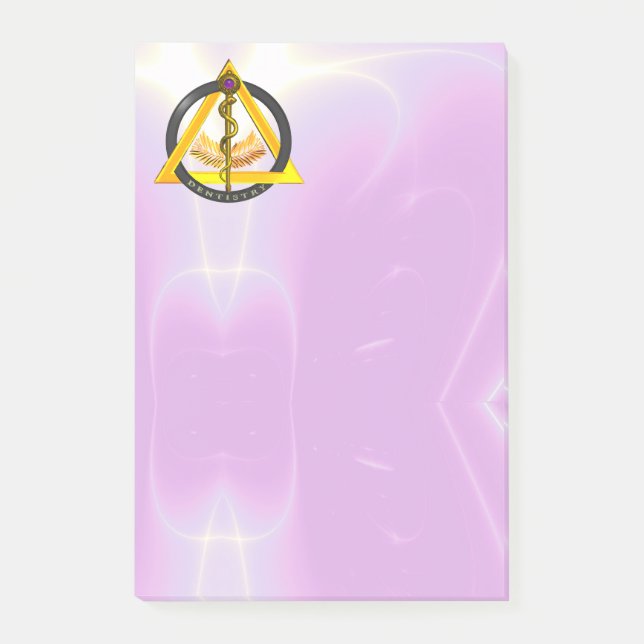 RAD ASCLEPIUS DENTIST TANDVÅRD SYMBOL ,LILAC POST-IT BLOCK (Framsida)