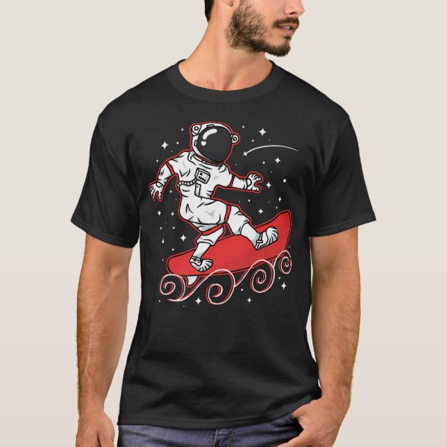 Rad Astronaut Space Surfer T Shirt (Framsida)