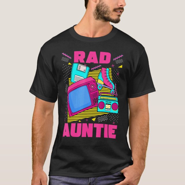 Rad Auntie 90s Aesthetic Nostalgia 1990's Retro Au T Shirt (Framsida)