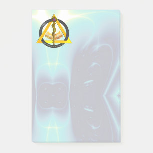 RAD AV ASCLEPIUS DENTIST TANDVÅRD SYMBOL,Teal Post-it Block