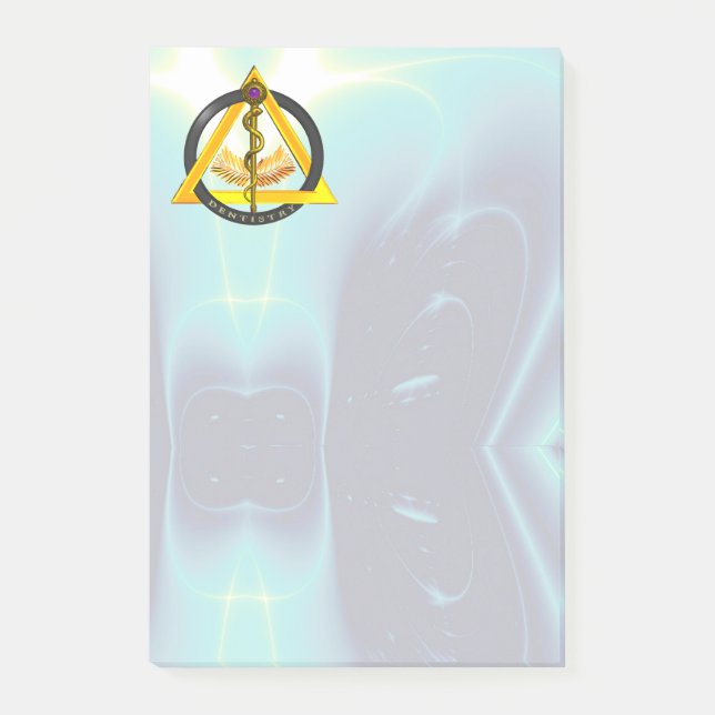 RAD AV ASCLEPIUS DENTIST TANDVÅRD SYMBOL,Teal Post-it Block (Framsida)