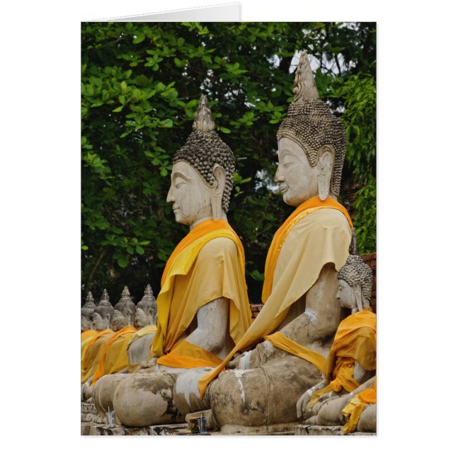 Rad av Buddastatyer, Wat Yai Chaya Mongkol Hälsningskort (Framsidan)
