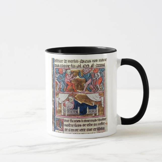 Råd av demoner, från 'l'Histoire de Merlin' Mugg (Höger)