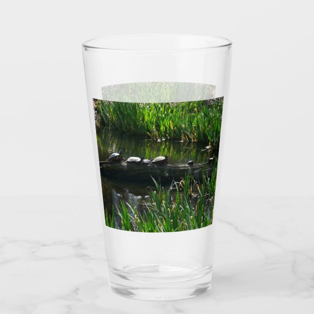 Rad av gröna sköldpaddor Naturfoto Glaskopp (Framsida)