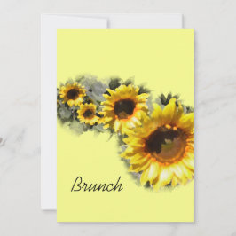 Rad av solblommor Post Garden WedBrunch Inbjudningar