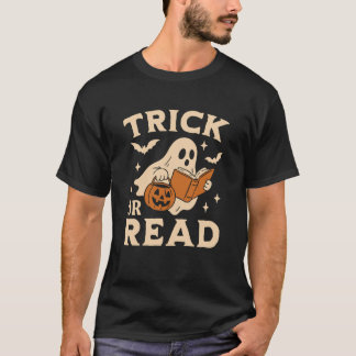 Rad av spöken som läser söta Halloween bokälskare T Shirt