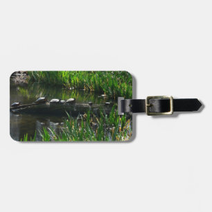 Rad av Turtles Grönt Natature Photo Bagagebricka