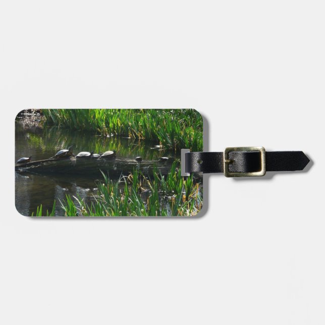 Rad av Turtles Grönt Natature Photo Bagagebricka (Horisontell Framsida)