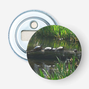 Rad av Turtles Grönt Natature Photo Flasköppnare
