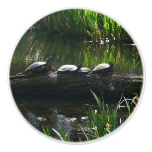 Rad av Turtles Grönt Natature Photo Knopp