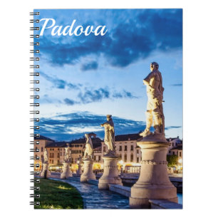 Rad av upplysta statyer i Padova Anteckningsbok