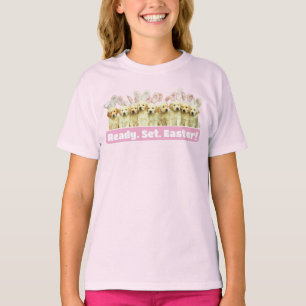 Rad av valp kaniner t shirt