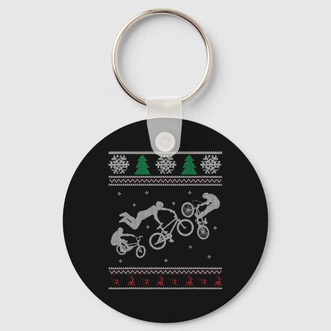Rad Bmx Tröja - Jul i juli - Snöflinga Tröja Nyckelring (Framsida)