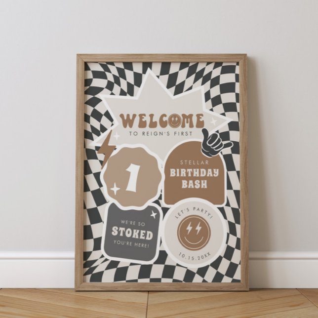 Rad Coola Boy | Boys Retro Skater Birthday Poster (Skapare uppladdad)