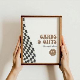 Rad Coola Boy's Checkered Retro Gifts Sign Poster