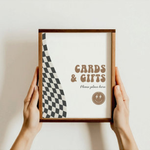 Rad Coola Boy's Checkered Retro Gifts Sign Poster