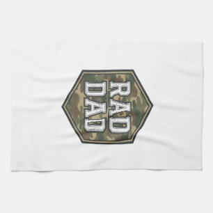 Rad Dad Kamouflage Sexkantig Vintage Gravyr Design Kökshandduk