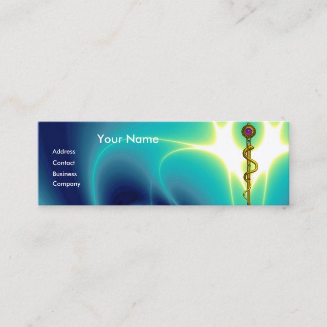 RAD FÖR ASCLEPIUS MEDICINSK HÄLSOVÅRD, monogram bl Mini Visitkort (Framsida)