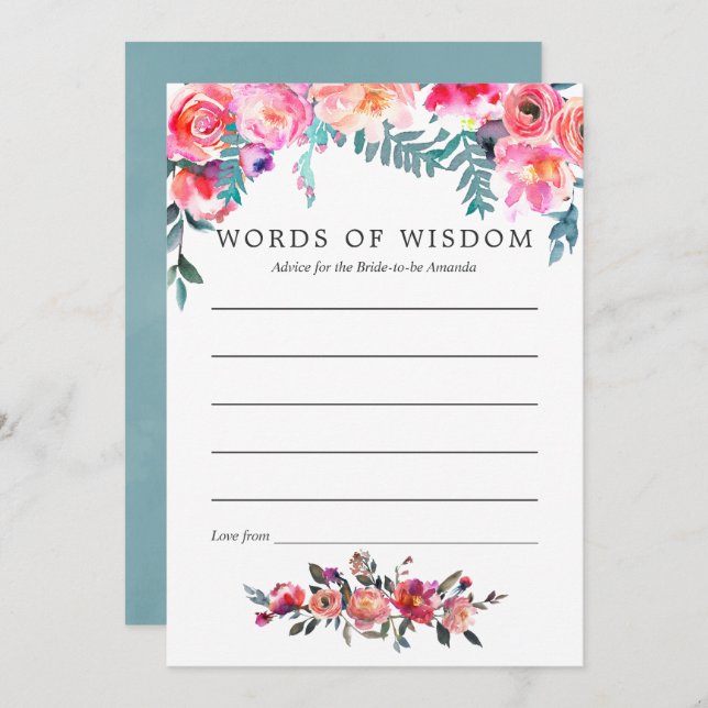 Råd för Blommigt av vinterMöhippa till Bride som s Inbjudningar (Fram/baksida)