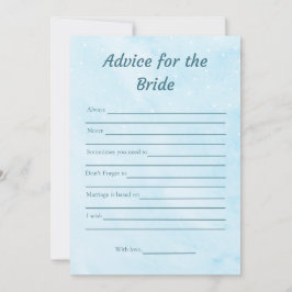 Råd för Bride Blue Möhippa Game Card Inbjudningar