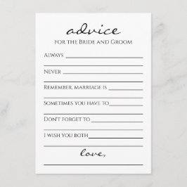 Råd för Bride & Groom-kortet Inbjudningar