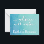 Råd för Bride & Groom, Teal/Blue Watercolor<br><div class="desc">Här är en roligt till Blue & Teal Ombre Watercolor Bröllop Suite! "Råd och bra önskemål" för brid- och groomkort. Med hjälp av "affärskort-teknik" trycks dessa små kort i paket med många så att du kan ljuga ut dem vid bröllop-temat party, duschar och din mottagning! Låt dina gäster få skriva...</div>