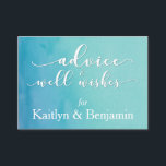 Råd för Bride & Groom, Teal/Blue Watercolor<br><div class="desc">Här är en roligt till Blue & Teal Ombre Watercolor Bröllop Suite! "Råd och bra önskemål" för brid- och groomkort. Med hjälp av "affärskort-teknik" trycks dessa små kort i paket med många så att du kan ljuga ut dem vid bröllop-temat party, duschar och din mottagning! Låt dina gäster få skriva...</div>