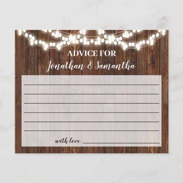 Råd för ett par Möhippor-Rustic Card Flygblad (Framsidan)