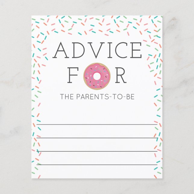 Råd för föräldrahandledaren Donut Baby Shower-spel (Framsida)