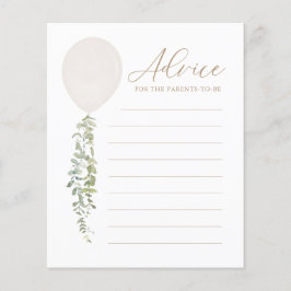 Råd för föräldrar Vit ballong Baby Shower-spel