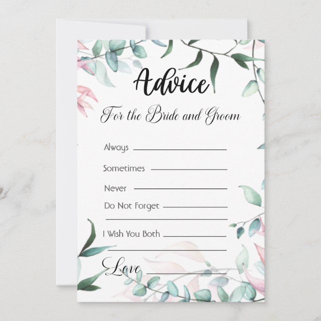 Råd för Grönt och Rosa av Löv och rum Inbjudningar (Framsida)