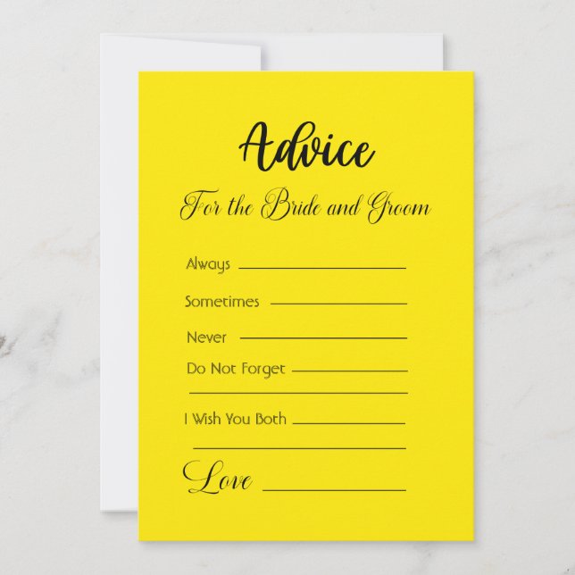 Råd för Gulten Bride and Groom Bright Inbjudningar (Framsida)