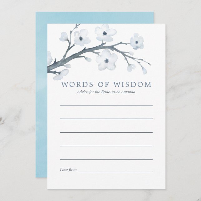 Råd för körsbärsBlommar Möhippa Inbjudningar (Fram/baksida)