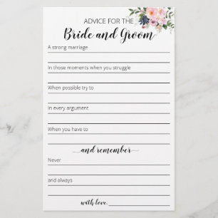 Råd för kortet Bride and Groom Flygblad