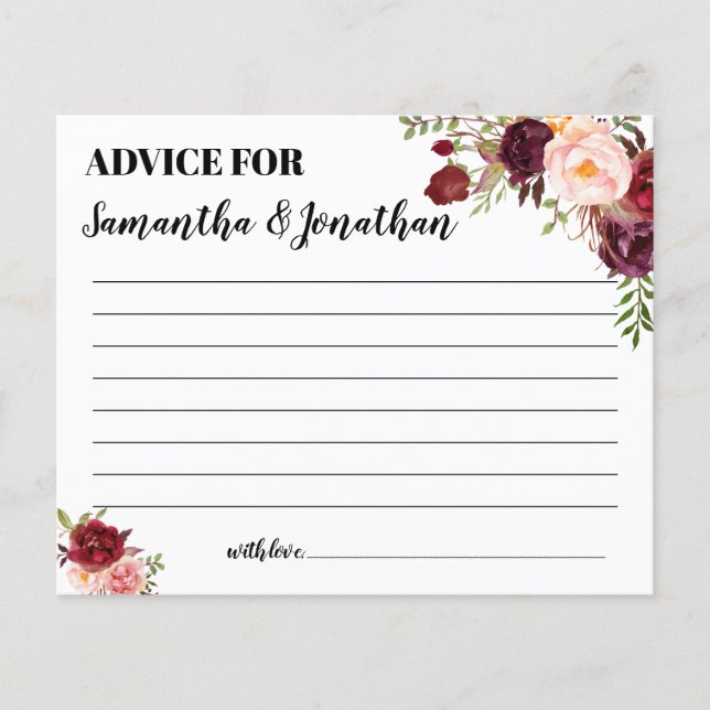 Råd för Lycklig par Marsala Möhippa Game (Framsida)