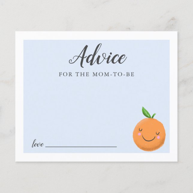 Råd för Mamma Blue Little Cutie Shower Card (Framsida)