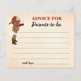 Råd för Mamma & Pappa AA Fireman Baby Shower Card Flygblad