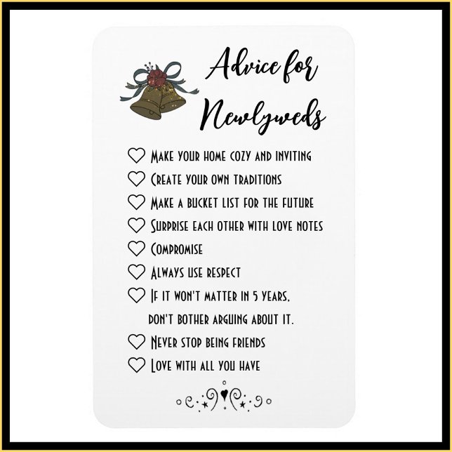 Råd för Newlyweds Magnet (Bookmark my store! https://www.zazzle.com/store/capricepetit)