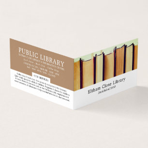 Rad från Bokar, Bibliotek, bibliotekarie Visitkort